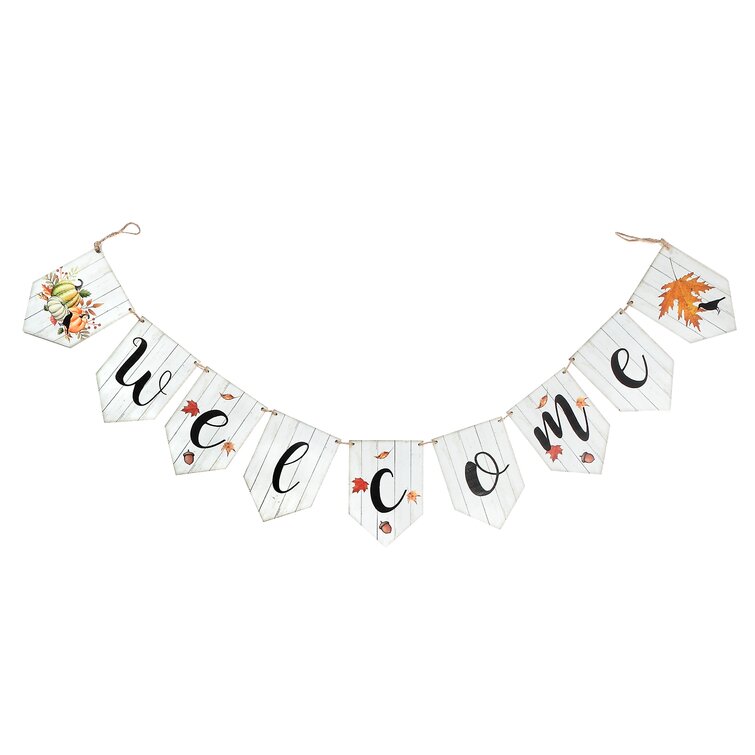 The Holiday Aisle® Welcome Hanging Wood Banner | Wayfair