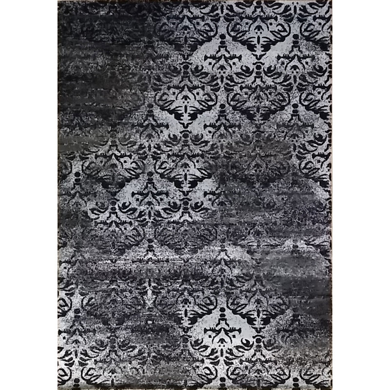 Tapis à motif géométrique gris Godley, Tapis de couloir 2 pi 7 po x 9 pi 1 po