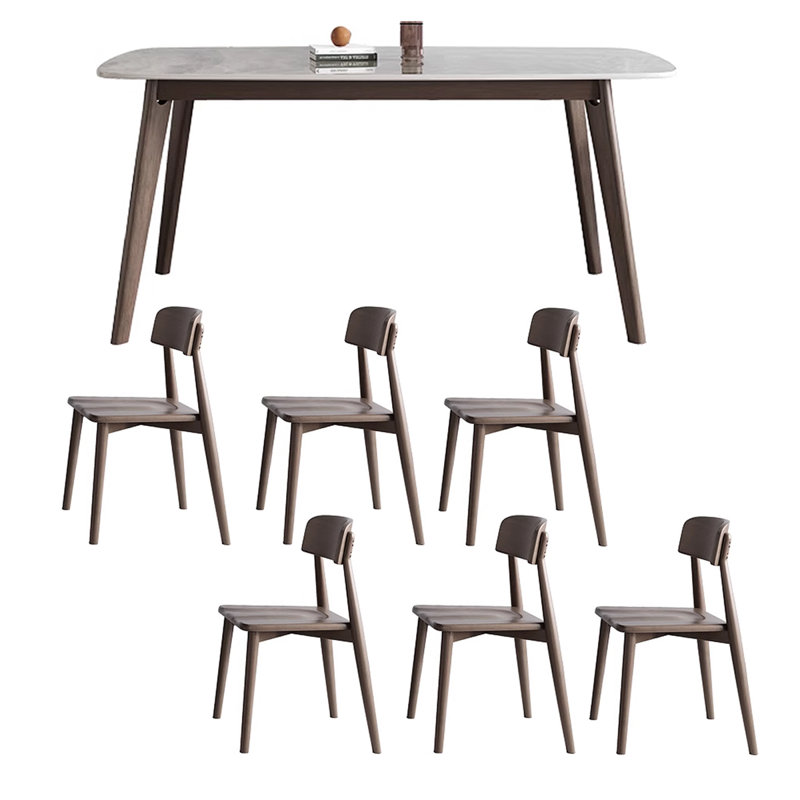 Rectangular modern sintered stone dining table, 29.53"H x 59.06"L x 31.5"W