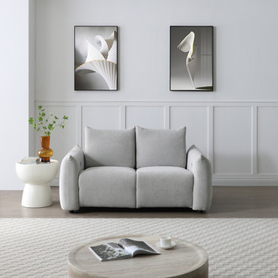 Fauteuil inclinable électrique, revêtement en chenille gris, fauteuil électrique revêtu de lin pour le salon principal - siège mi-ferme