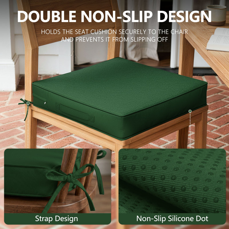 Ensemble de coussins de siège d'extérieur 3 po, Vert olive
