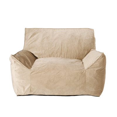Allea Velveteen Bean Bag Chair With Armrests by Trule