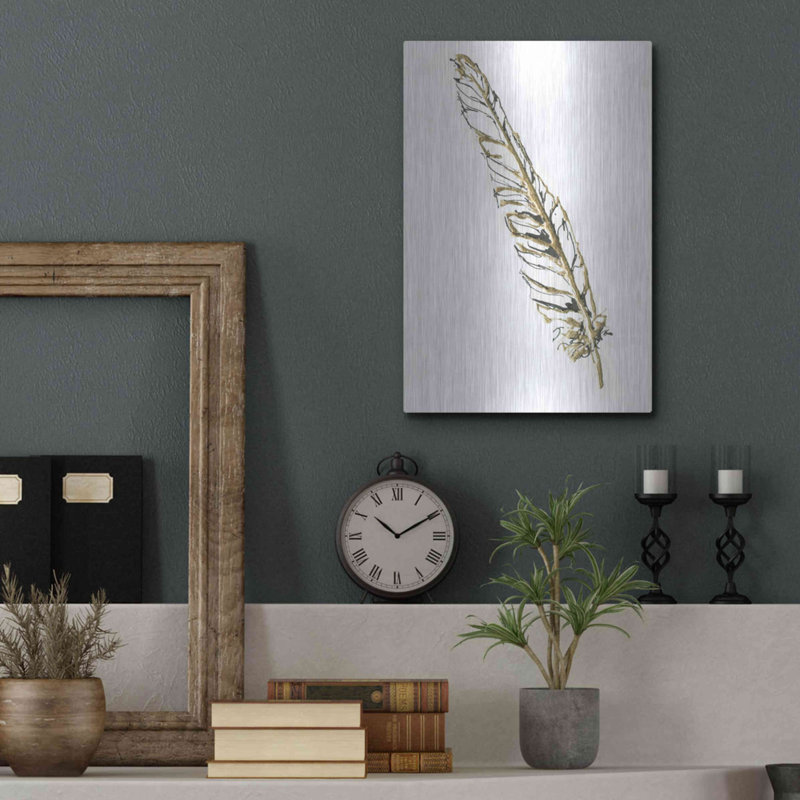 «Gilded Swan Feather I» par Chris Paschke, H 16 po x l 12 po