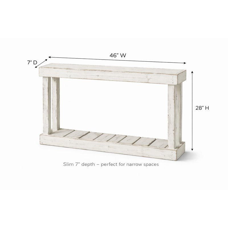 Console d'entrée 46 po en bois récupéré blanc, Blanc