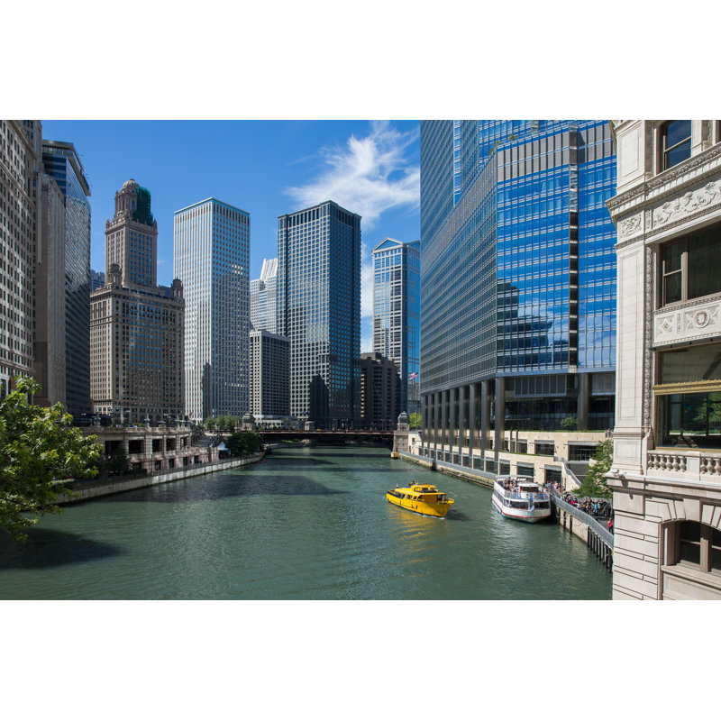 Chicago River View par - Photographie de toile tendue, H 20 po x l 30 po