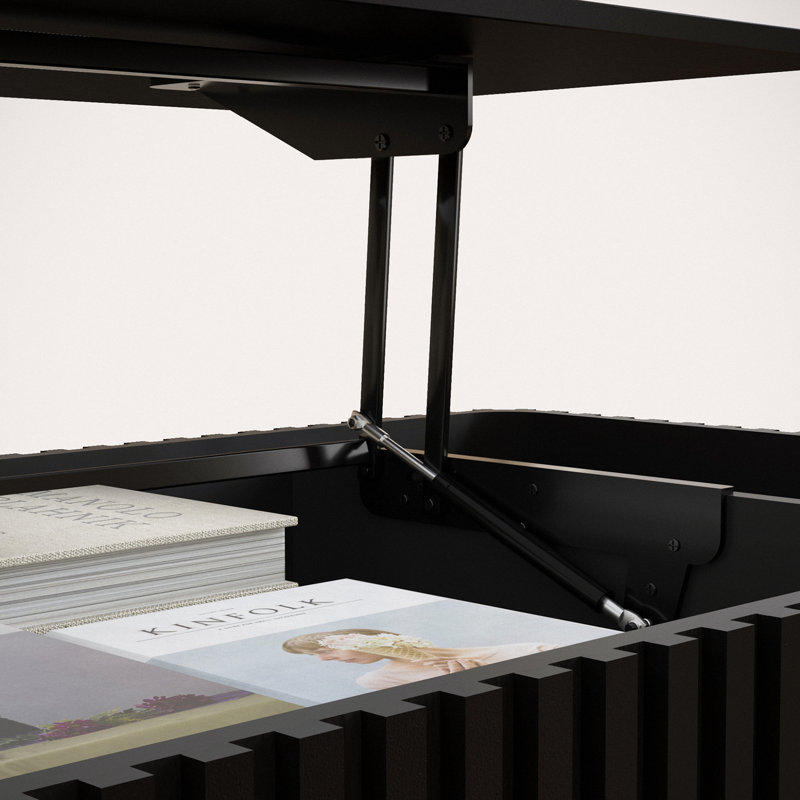 Louise 47.24" Rectangular Lift Top Coffee Table, Black