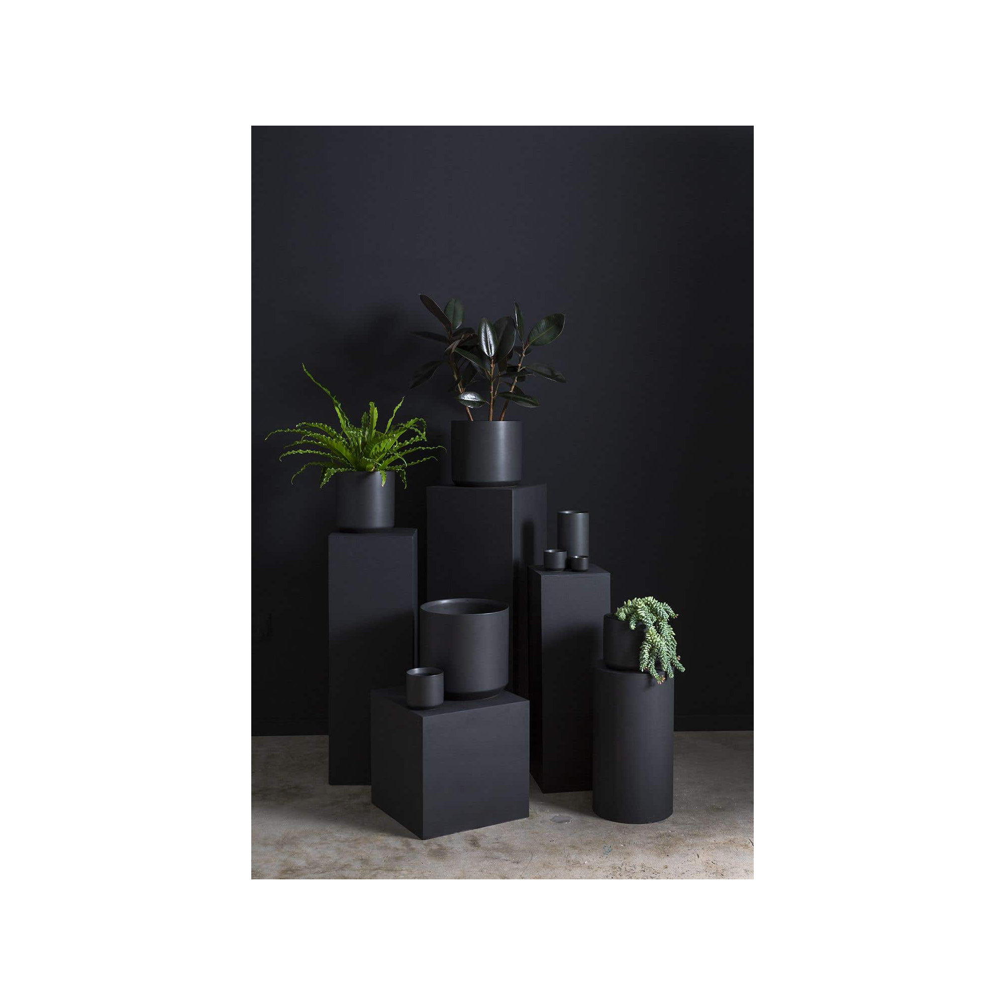 Parsons Handmade Ceramic Pot Planter, Black, 2.75" H x 3.25" W x 3.25" D