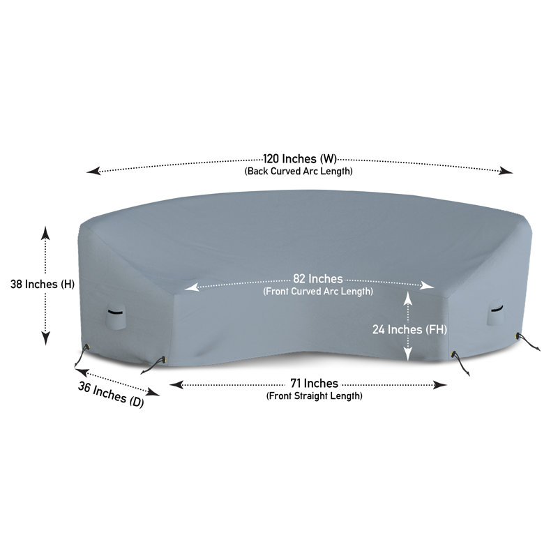 Outdoor Cover, Grey, 96.5cm H x 304.8cm W x 91.4cm D