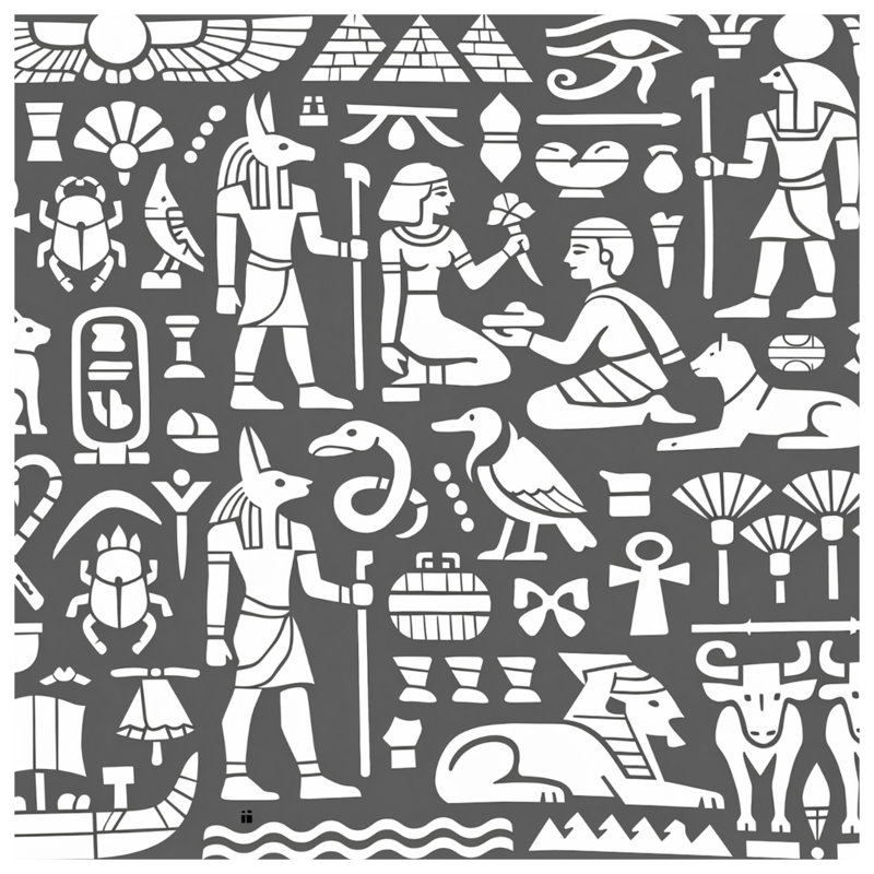 Édredon à motif de symboles égyptiens, Twin