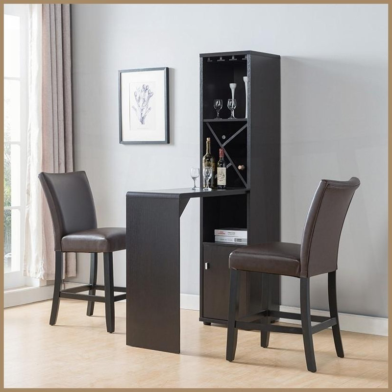 Table basse multifonctionnelle Red Cocoa Bar Bar - Table allongée, étagères ouvertes et amp; Rangement à vin / verre