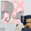 «Elephant Mommy and Baby on Pink», impression-49378437-26547957