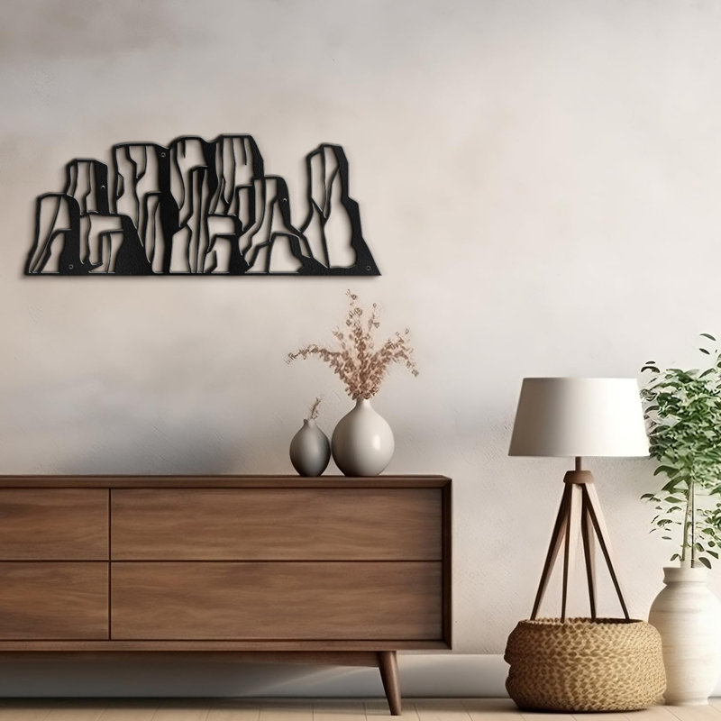 Décoration murale décorative abstraite murale, H 5,28 po x l 12 po x P 0,05 po, Noir