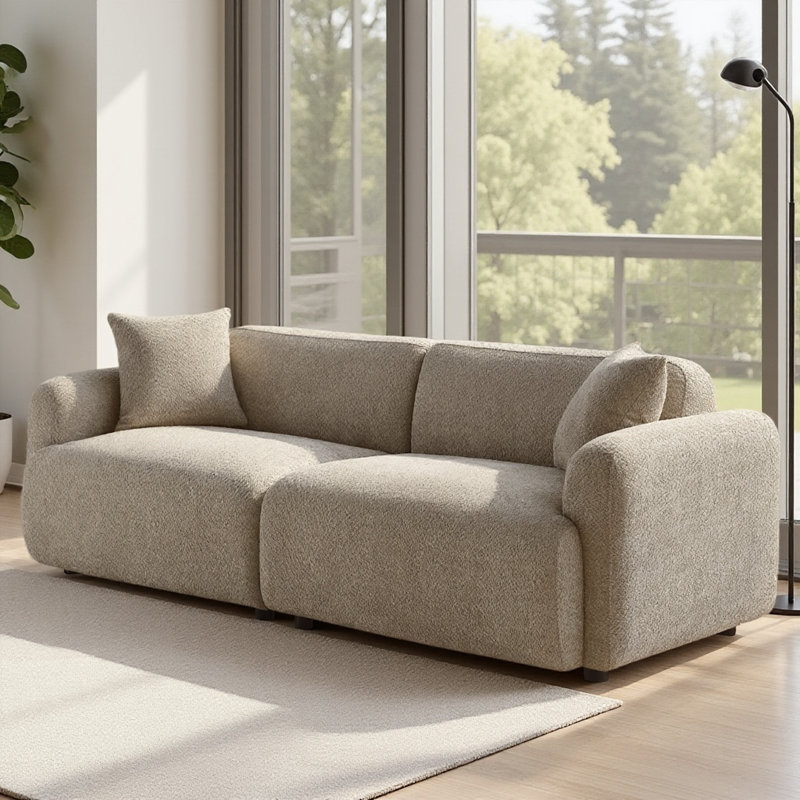 Canapé ultra-confortable 90 po Boucle, Beige