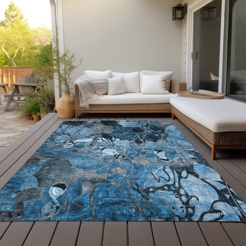 Altair Synthetic Floral Indoor / Outdoor Rug, Rectangle 10' x 14'