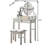 Moniys Wood Moniya Makeup Vanity Table And Stool Set, Pink-1426749728