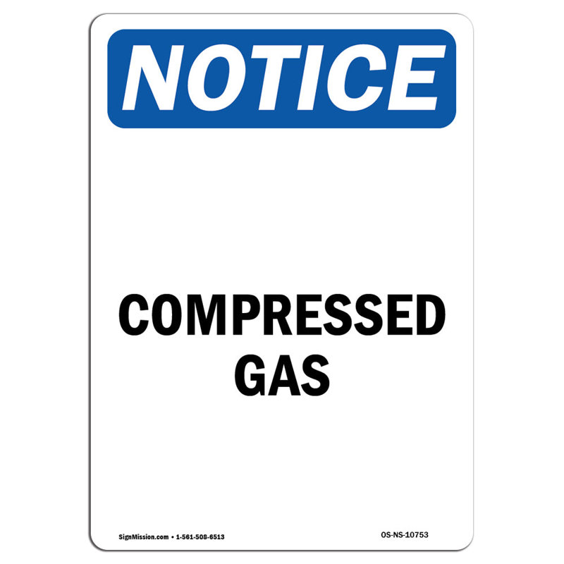Osha avis - panneau de gaz comprimé, H 24 po x l 18 po x P 0,1 po