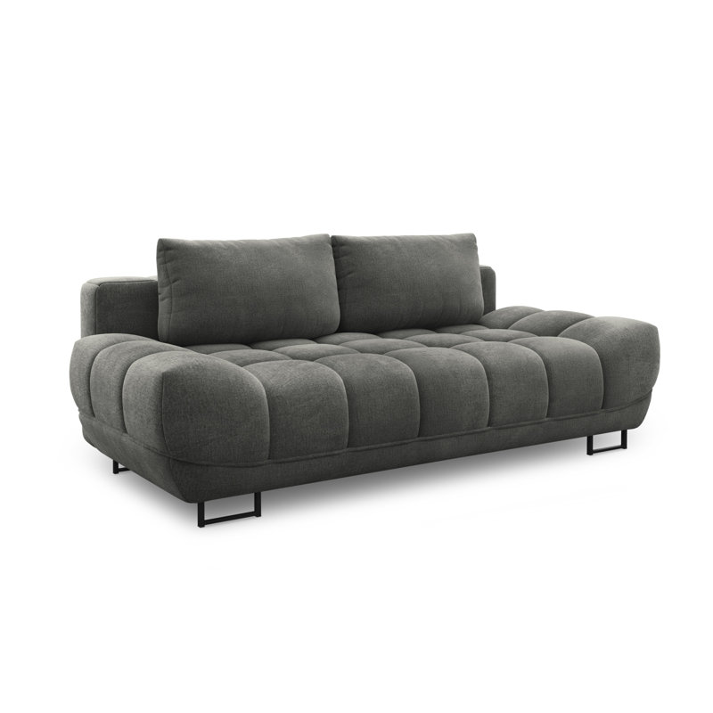 Nicolus 3 Seater Velvet Sofa Bed, Dark Grey