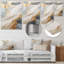 «Beige And Gold Glacier Stone Simplicity», reproduction d'art murale abstraite en métal-99557970