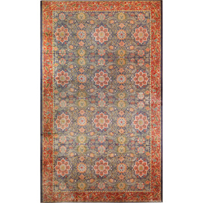 One-of-a-Kind Rectangle 19' X 30' Before 1900 Wool Area Rug in Blue/Red