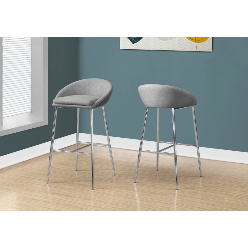 Tabouret de bar, ensemble de 2, cuisine, métal chromé, contemporain, moderne
