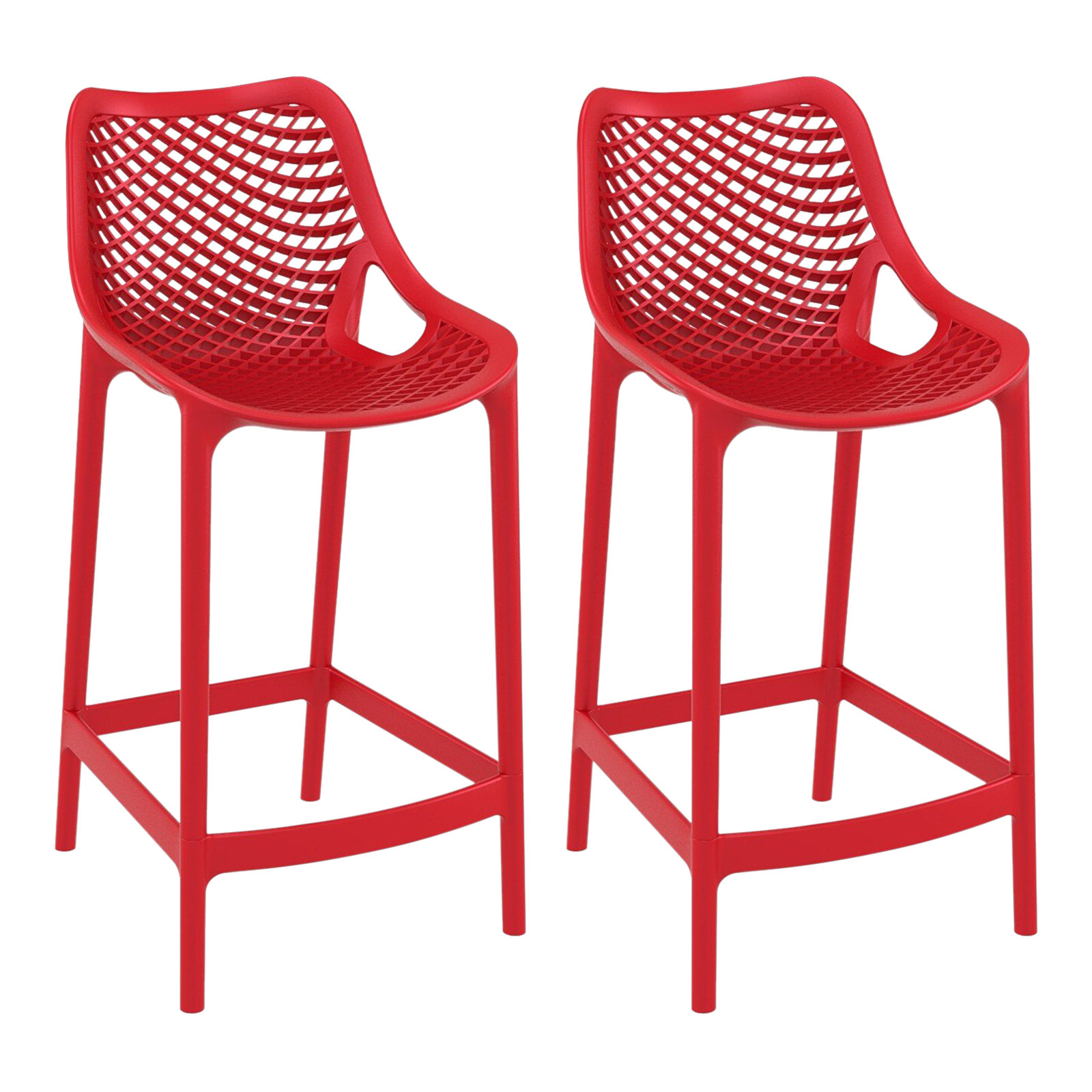 Farrah Patio Bar Stool, Red, 25.6"