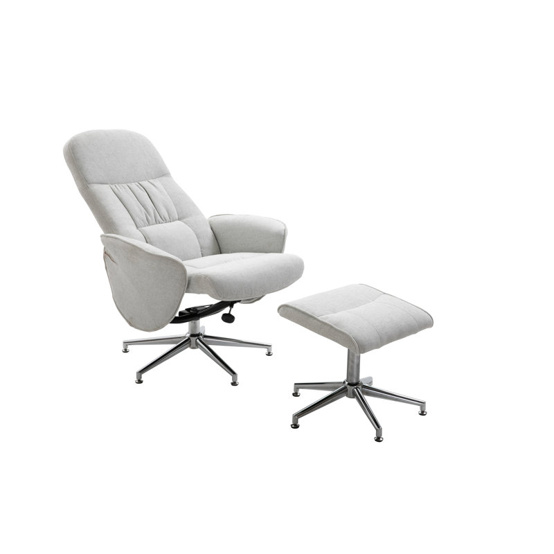 Agros 77cm Wide Ergonomic Recliner, Grey