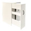 Support à collation mobile blanc, garde-manger coulissant avec roues universelles, rangement en bois compact pour la salle de lavage