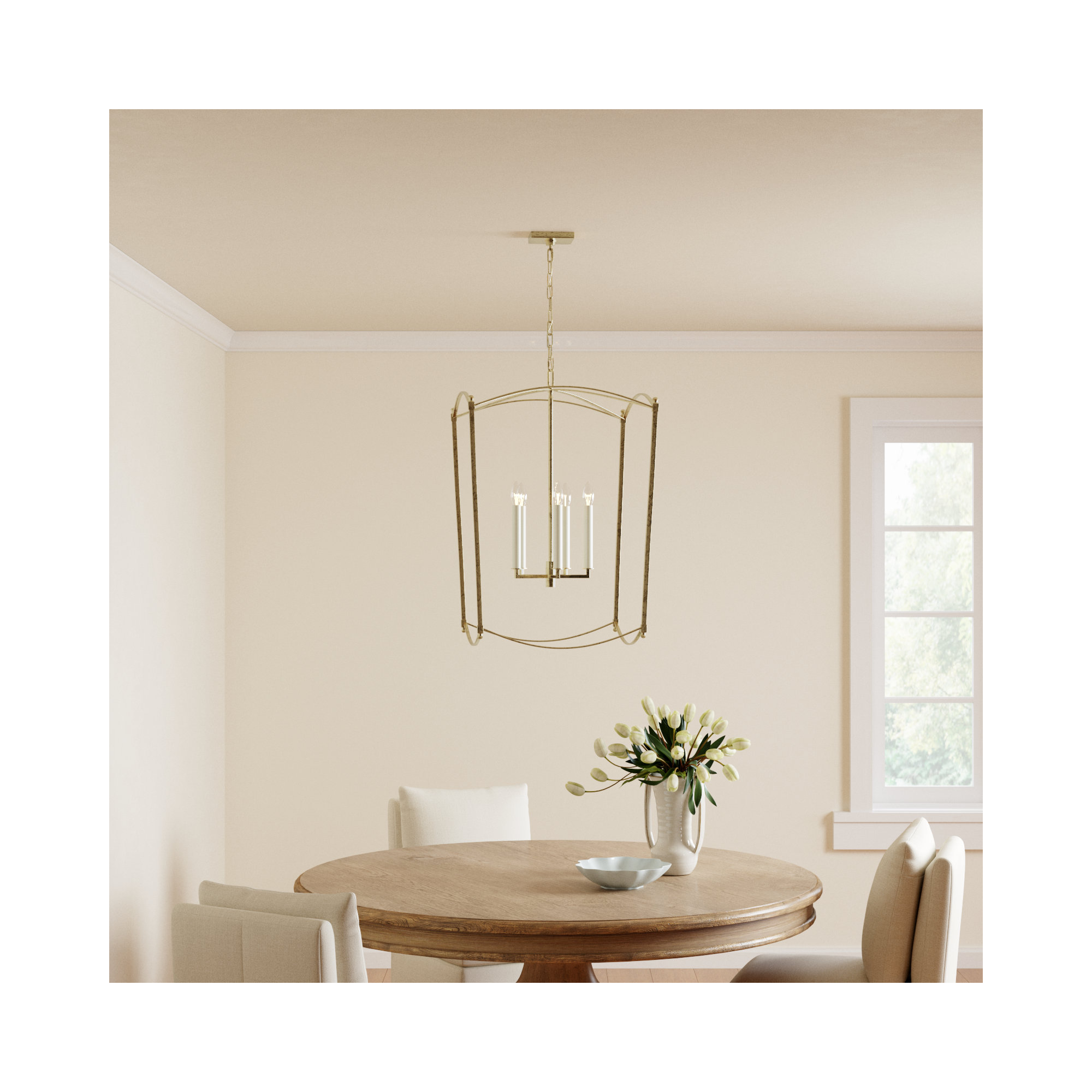 Olive 5-Light Dimmable Geometric Lantern Chandelier , Antique Guild