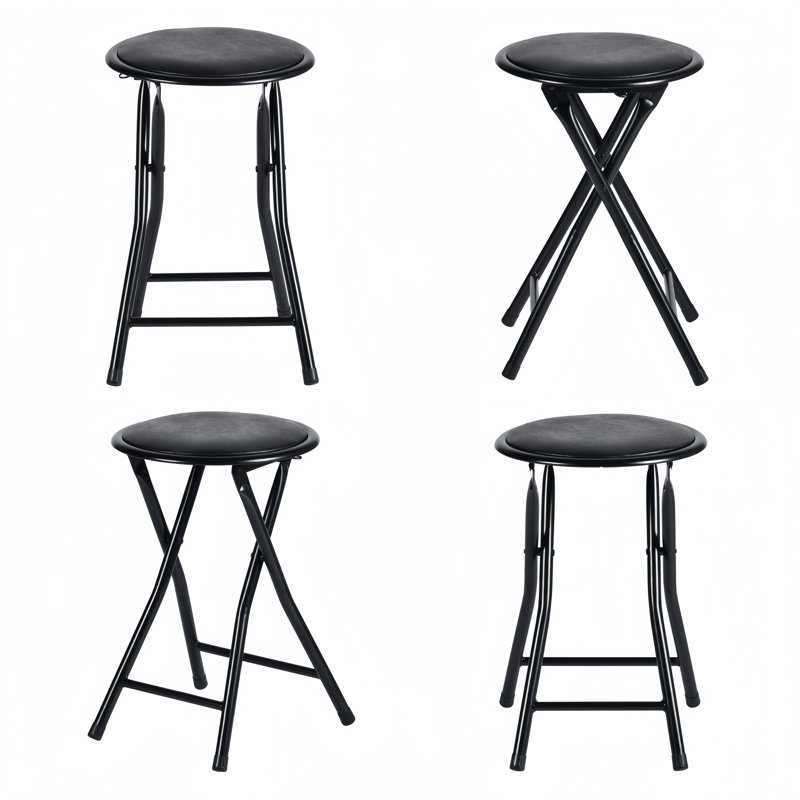 Anikha Faux Leather Padded Stackable Folding Chair Folding Chair Set