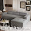 Canapé modulaire de 109 po, canapé en forme de L en peluche avec méridienne de 109 po, canapé modulaire 3 pièces pour salon et appartement, aucun assemblage requis-1352818977