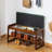 Solid Wood Bench, Entryway Shoe Bench With Cushion, Flip-Open Storage Compartment