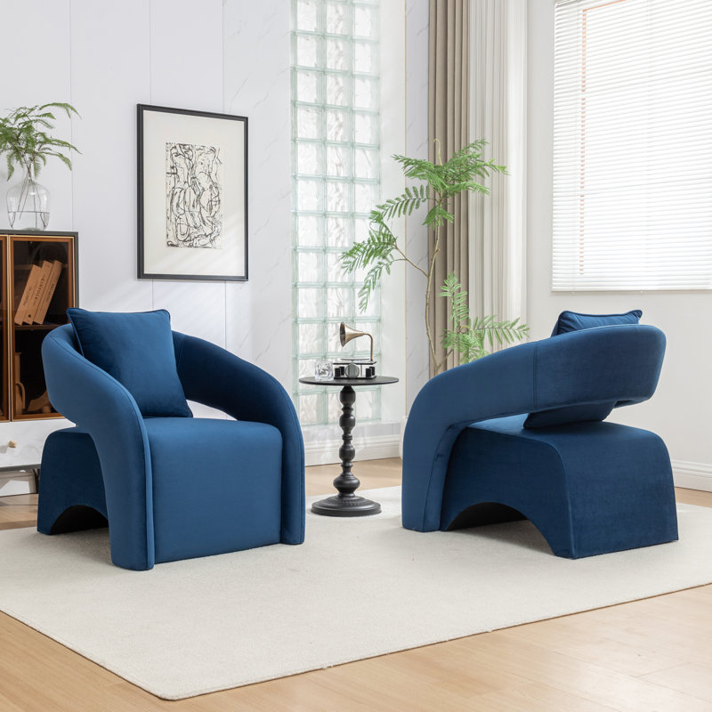 Pinette Upholstered Armchair, Navy