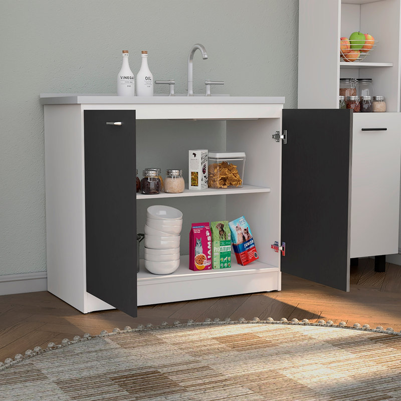 Alfie Rotable Desk 72-Inch Wide Or Compact, Adjustable Workstation In Two Directions With Storage Compartments, For Home Office Or Studio, Black