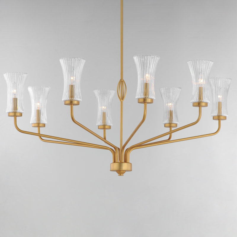 Yuriko 8 - Light Steel Dimmable Classic / Traditional Chandelier