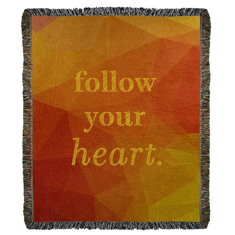 Hand Woven Throw Blanket, 60" L x 50" W, Amber Yellow