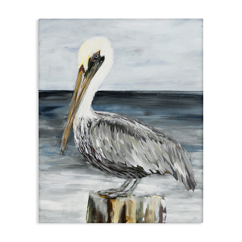 «Peaceful Beach Pelican» par Julie DeRice, H 40 po x l 30 po