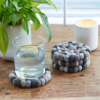 Handmade Felt Ball Coasters