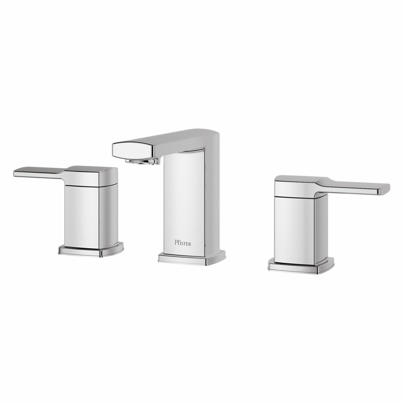 Deckard Widespread Bathroom Faucet with Drain Assembly, Polished Chrome