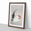 White Rooster & Hen by Ohara Koson - Picture Frame Painting Print-55612956-55612960