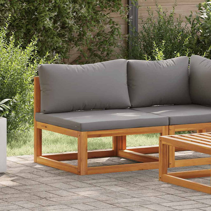 Chaise de patio avec coussins, Gris foncé