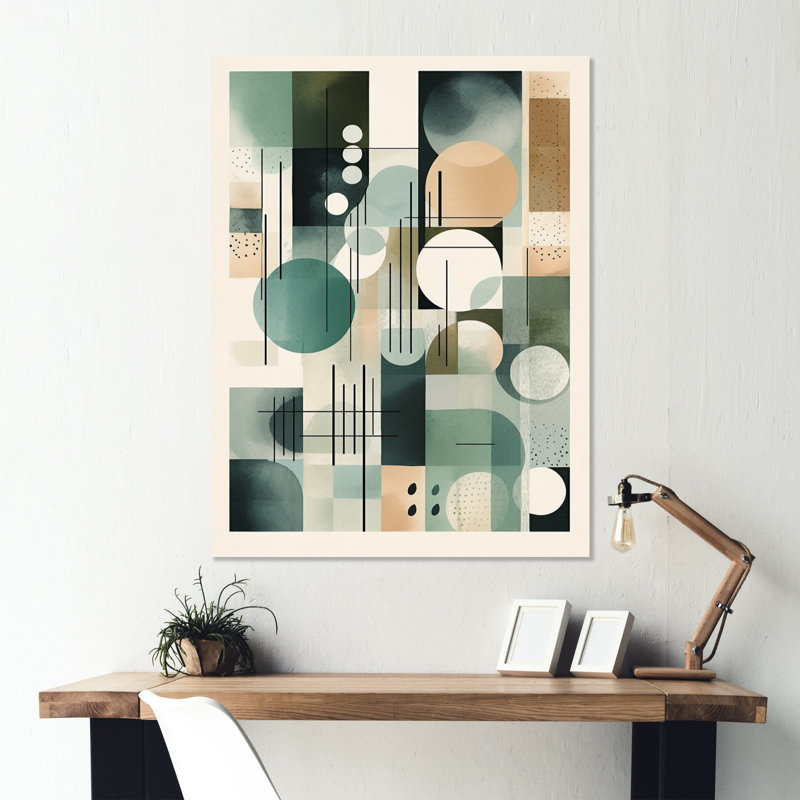 Décoration murale verte et noire Minimalisme Quiet Profondeurs I, H 20 po x l 12 po x P 1 po