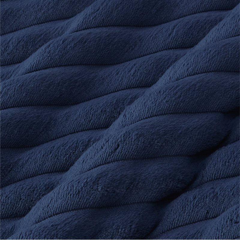 Bedsure Fluffy Comforter Set Queen - Super Soft Faux Fur Bed Set Navy, Warm Plush Fleece Winter Bedding, 3 Pieces, 1 Shaggy Fuzzy All Seasons Queen Size Comforter with 2 Pillowcases