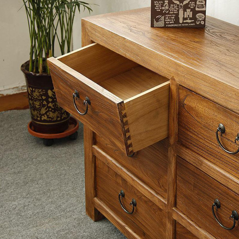 Solid Wood Nine Drawers Storage Cabinet 62.99 " W Sideboard