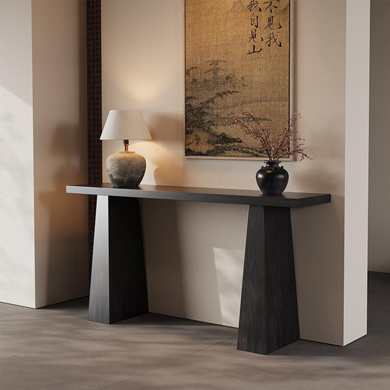 Console Modern Minimalist, H 31,5 po x l 62,99 po x P 15,75 po, Noir, noir, noir, noir