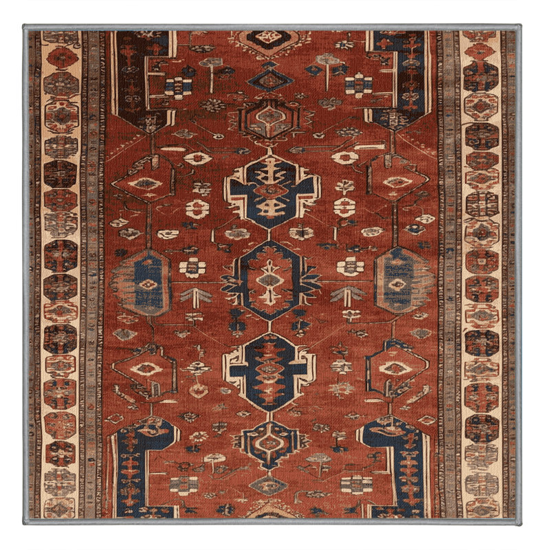 Tapis brun lavable à la machine, Carré 6 pi