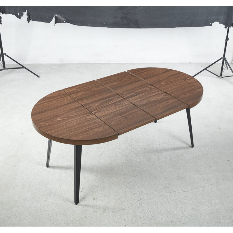 Extendable Dining Table,Office Table,Coffee Table,Metal Leg, Brown, Black