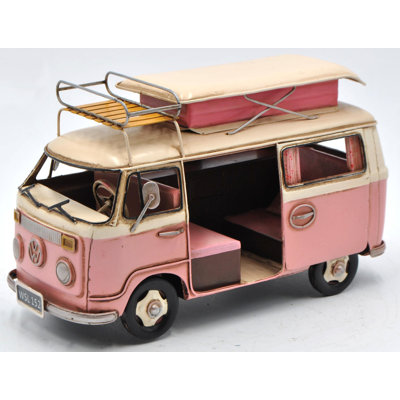 1966 BUS MODEL, VINTAGE CAMPING BUS, CAMPER MODEL 1:20-SCALE FOR HOME DECOR
