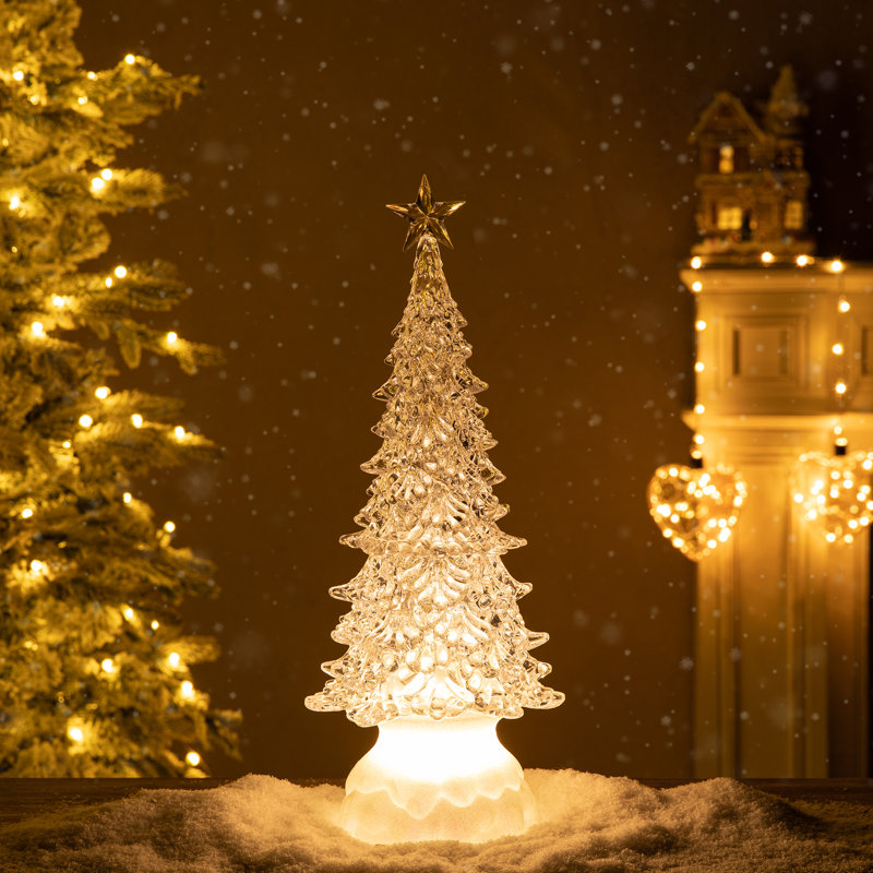 18.5"H Christmas Lighted Rotating Table Tree