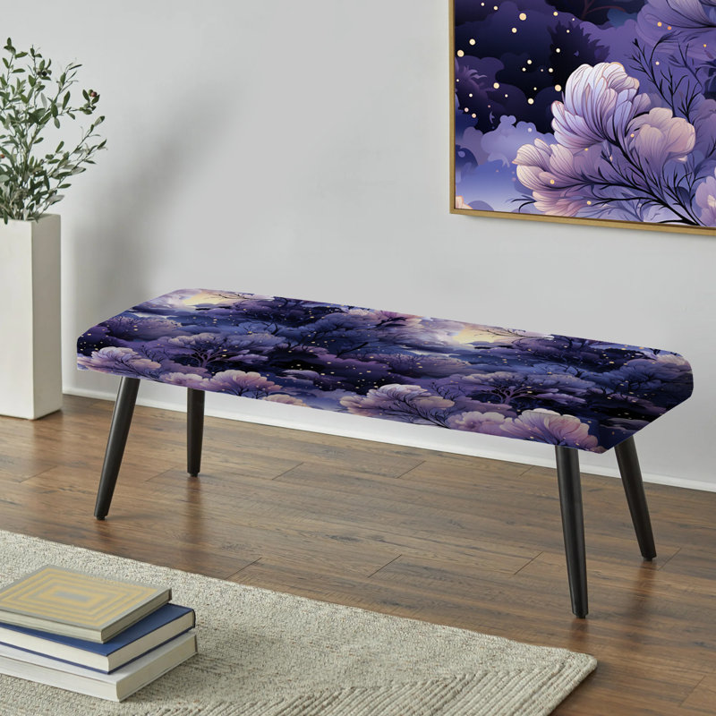 Ethereal Moonbeam Moody Patterns - Banc rembourré noir abstrait