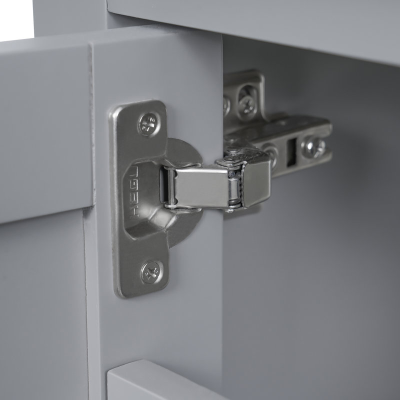 Meuble-lavabo moderne 30 po avec comptoir en céramique pour salle de bain, Gris